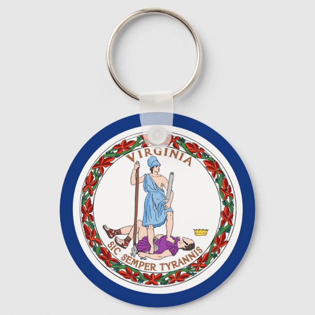 Nyckelkedja med Flagga i delstaten Virginia Nyckelring (Framsida)