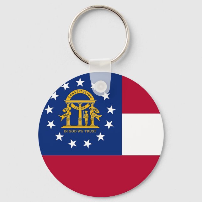 Nyckelkedja med Flagga i Georgien Nyckelring (Framsida)