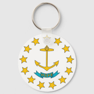 Nyckelkedja med Flagga i Rhode island-staten Nyckelring