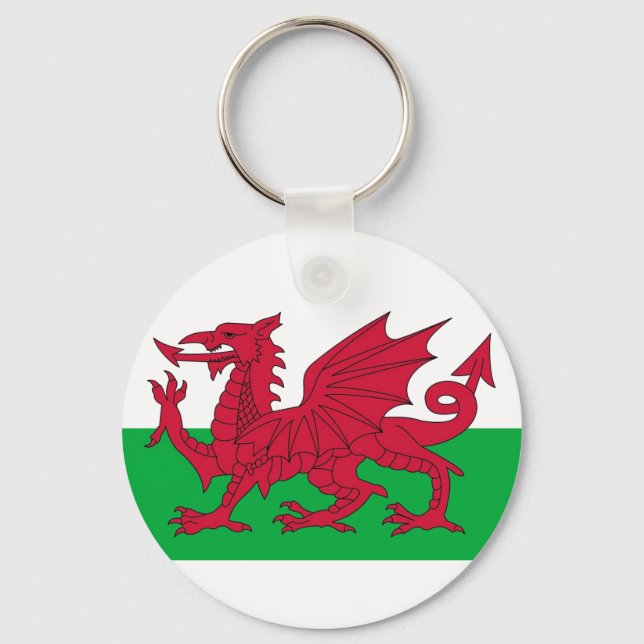 Nyckelkedja med Flagga i Wales, Förenade kungarike Nyckelring (Framsida)