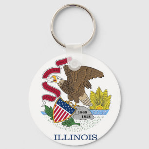 Nyckelkedja med Flagga Illinois-läge Nyckelring