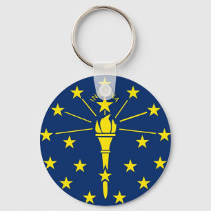Nyckelkedja med Flagga Indiana-stat Nyckelring