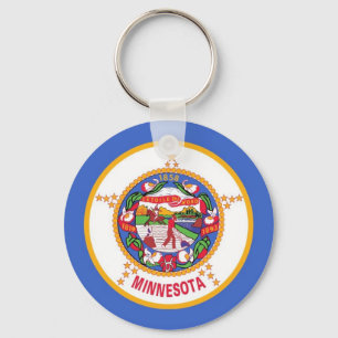 Nyckelkedja med Flagga Minnesota-tillstånd Nyckelring
