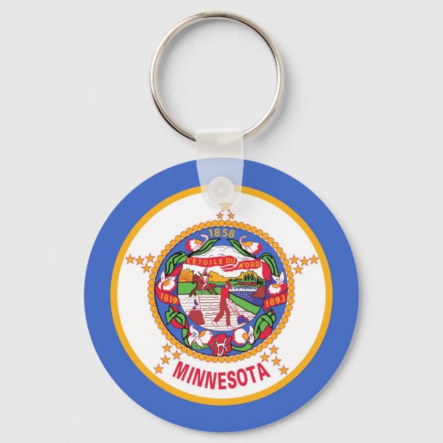 Nyckelkedja med Flagga Minnesota-tillstånd Nyckelring (Framsida)