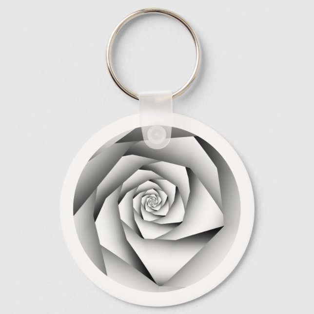 Nyckelkedja med Geometric Silver Färg blomma Nyckelring (Framsida)