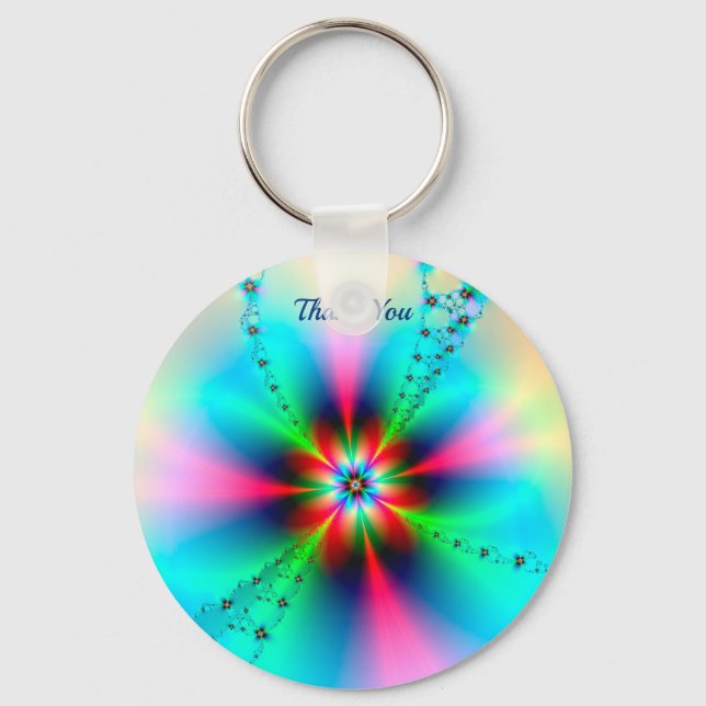 Nyckelkedja med konstnärlig Blommigt Nyckelring (Framsida)