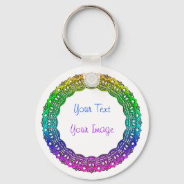 Nyckelkedja med Snöre som Multifärgad runt Ram Nyckelring