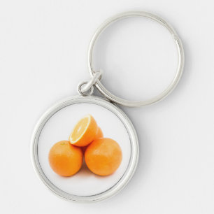 Nyckelkedja med tre och en halv Orange Rund Silverfärgad Nyckelring