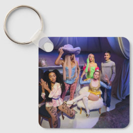 Nyckelkedja på metall, 2,25 x 2,25 tum Elegant Met Nyckelring