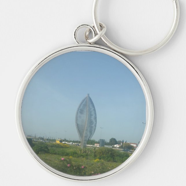 Nyckelkedja Rund Silverfärgad Nyckelring (Framsidan)