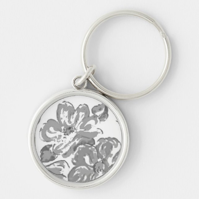 Nyckelkedja Rund Silverfärgad Nyckelring (Framsidan)