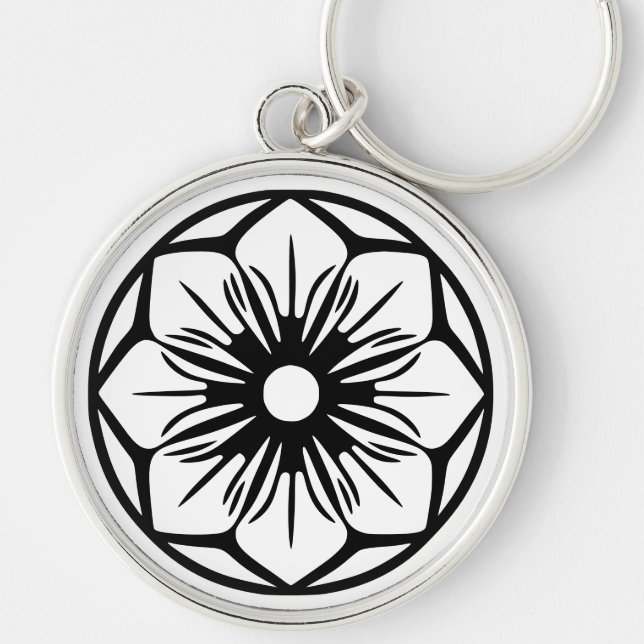 nyckelkedja rund silverfärgad nyckelring (Framsidan)