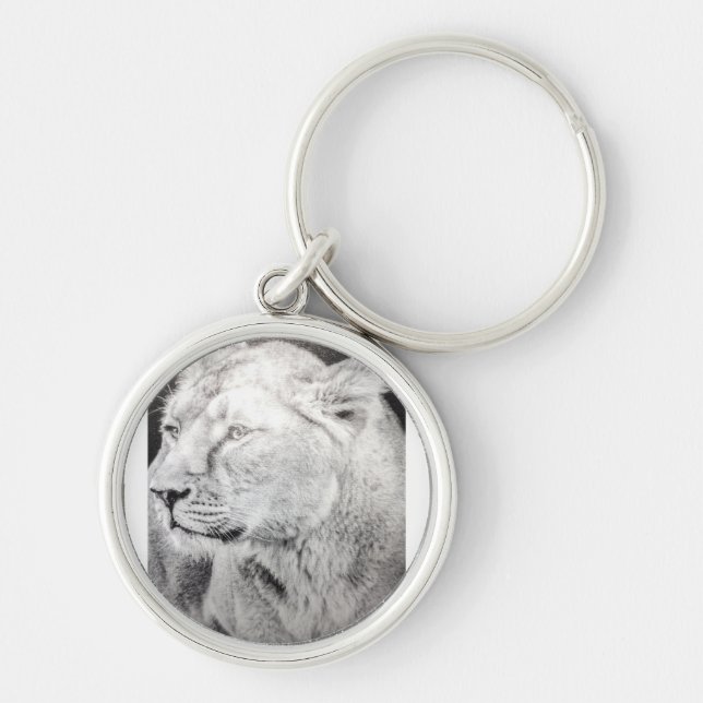 Nyckelkedja Rund Silverfärgad Nyckelring (Framsidan)