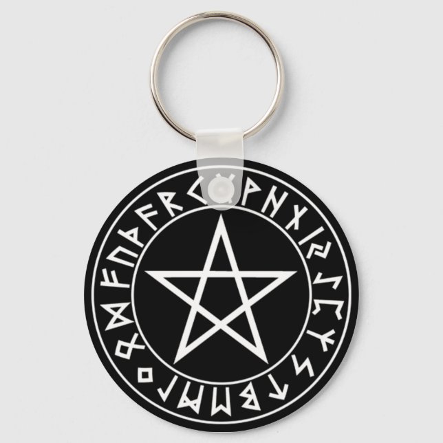 nyckelkedja Rune Pentacle på Blk Nyckelring (Framsida)