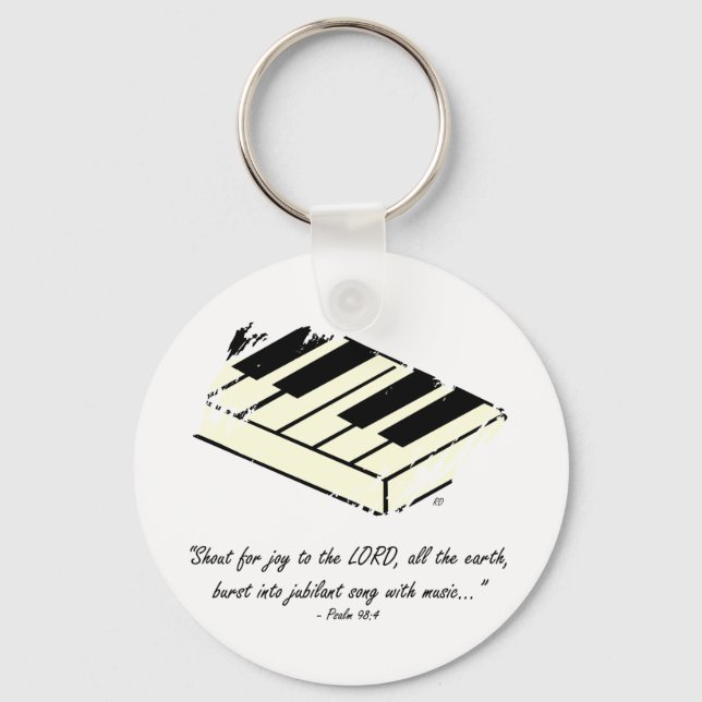Nyckelkedja "Shout for Joy - Piano" Nyckelring (Framsida)