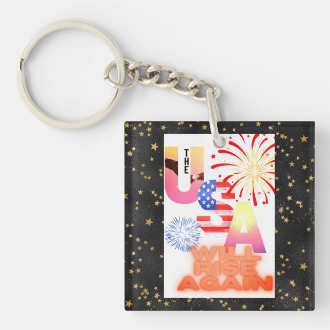 Nyckelkedja "USA kommer att Stiga upp igen" (Framsidan)