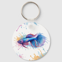 Nyckelkedja - Vattenfärgsserie: Betta Fish Nyckelring