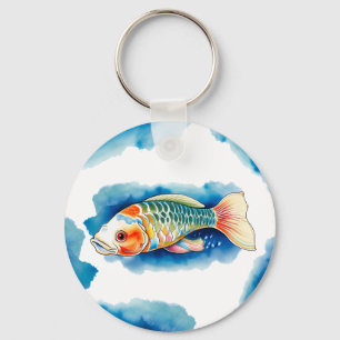 Nyckelkedja - Vattenfärgsserie: Koi Fish Nyckelring