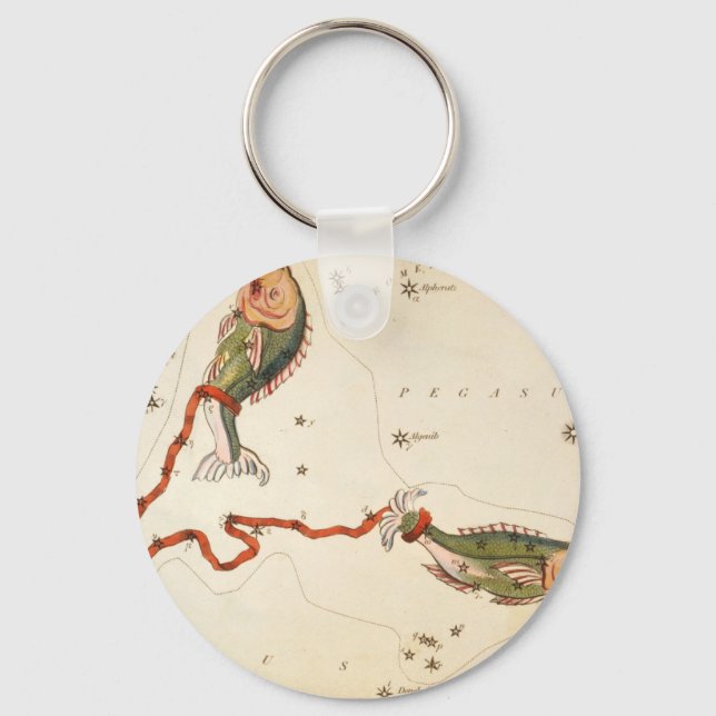 Nyckelkedja "Zodiac Sign: Pisces" Nyckelring (Framsida)