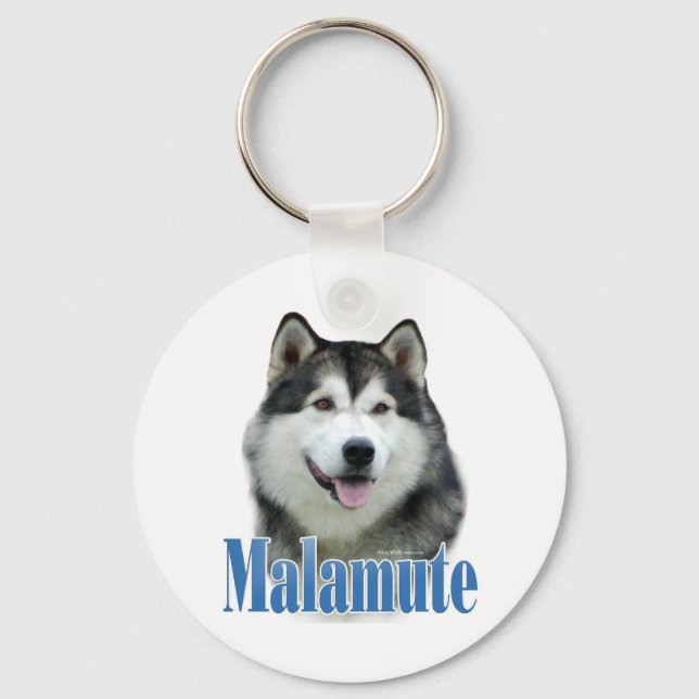 Nyckelkedjan Alaskan Malamute Namn Nyckelring (Framsida)