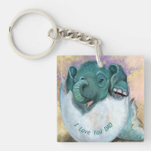 Nyckelkedjan Baby Elephant Pappa - jag Kärlek er P