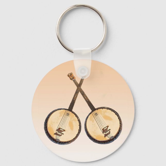 Nyckelkedjan Banjo Music Instruments Nyckelring (Framsida)