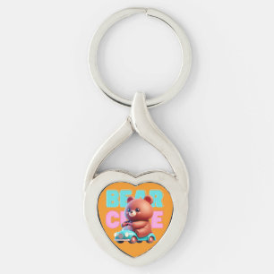 Nyckelkedjan Bear Ride Metall Twisted Heart Silverfärgad Nyckelring