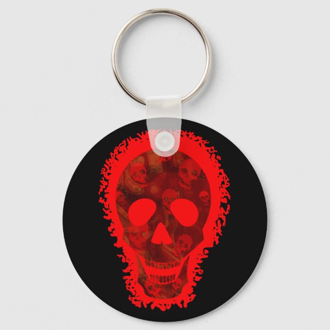 Nyckelkedjan Big Skull Red i skal Nyckelring (Framsida)