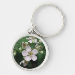 Nyckelkedjan Blackberry Flowers Rund Silverfärgad Nyckelring