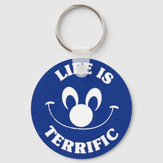 Nyckelkedjan Blue Lycklig Ansikte Nyckelring (Framsida)