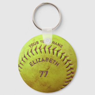 Nyckelkedjan Boll i Softball Dirty Namn Team Numbe Nyckelring