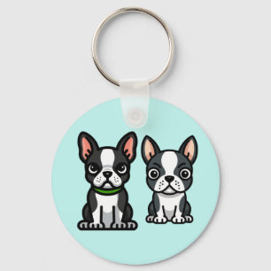 Nyckelkedjan Boston Terrier Puppies Keychain Nyckelring