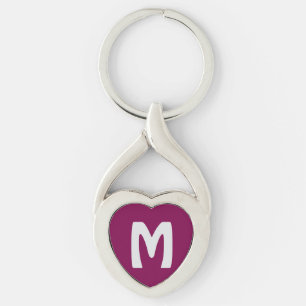 nyckelkedjan brev M Twisted Heart Silverfärgad Nyckelring