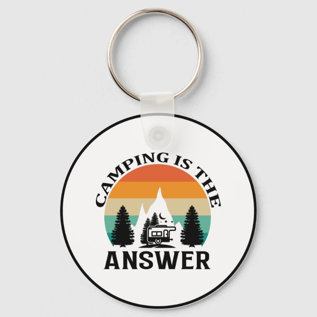 Nyckelkedjan "Camping is the Response" är minimali Nyckelring (Framsida)
