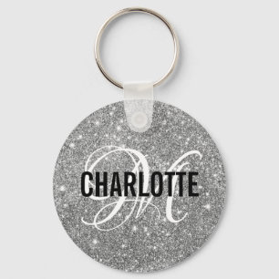 Nyckelkedjan chic glitter i namn nyckelring