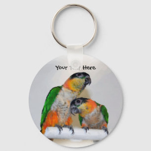 Nyckelkedjan Cute Caique Parrot Pair Nyckelring