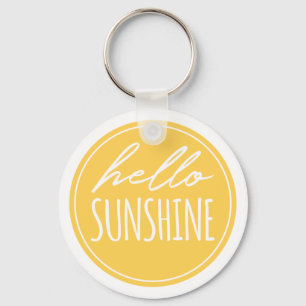 Nyckelkedjan Cute Hej Sunshine Gult Sol Lycklig Nyckelring