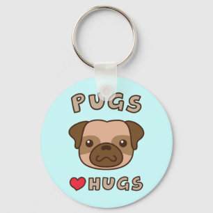 Nyckelkedjan Cute Pugs Kärlek Hugs Hundägare Nyckelring