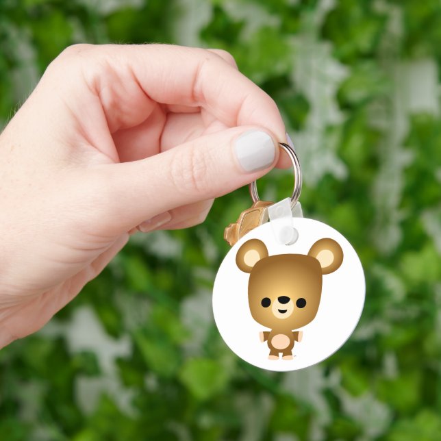 Nyckelkedjan Cute Tecknad Bear Unge Nyckelring (Hand)