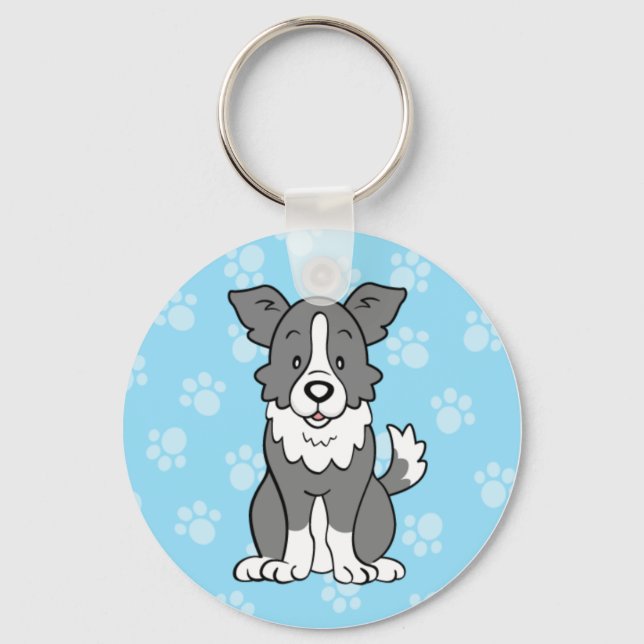 Nyckelkedjan Cute Tecknad Gräns Collie Nyckelring (Framsida)