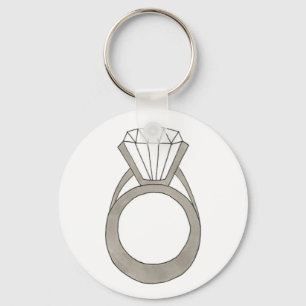 Nyckelkedjan Diamond Ring Bling Jewelry Bride Bröl Nyckelring