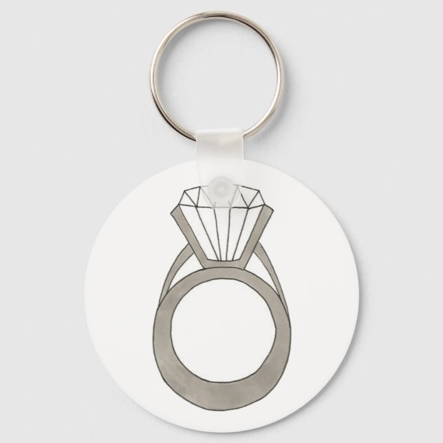 Nyckelkedjan Diamond Ring Bling Jewelry Bride Bröl Nyckelring (Framsida)