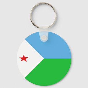 Nyckelkedjan Djibouti Fisheye Flagga Nyckelring