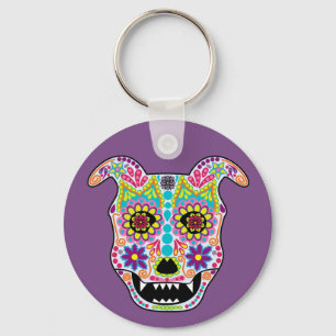 Nyckelkedjan Doggy Sugar Skull Nyckelring