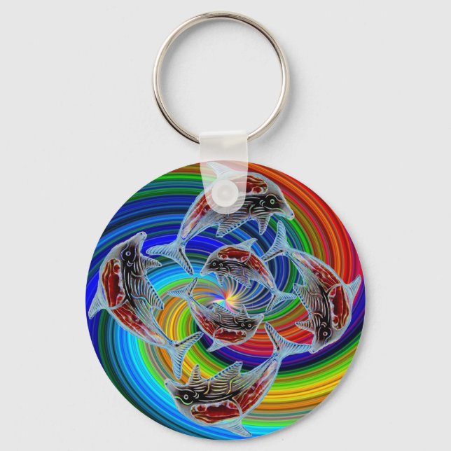 Nyckelkedjan Fantasy Dolphin World Nyckelring (Framsida)