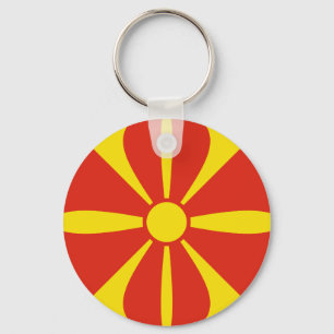 Nyckelkedjan Fisheye Flagga i norra Makedonien Nyckelring