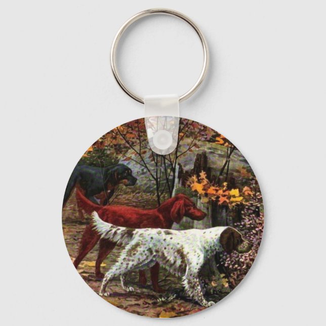 Nyckelkedjan för de tre setters nyckelring (Framsida)