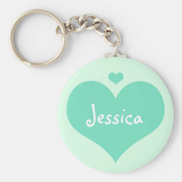 Nyckelkedjan Girly Namn i Personligen Mint Hearts Nyckelring