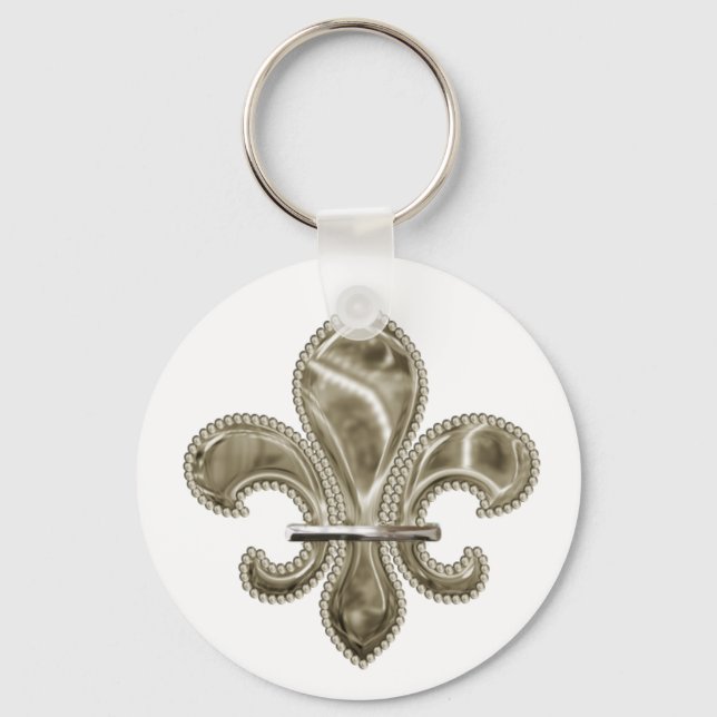 Nyckelkedjan Golden Fleur de Lis Anpassade Keychai Nyckelring (Framsida)