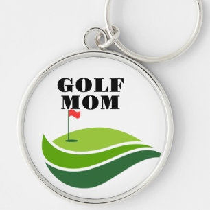 Nyckelkedjan Golf Mamma Rund Silverfärgad Nyckelring